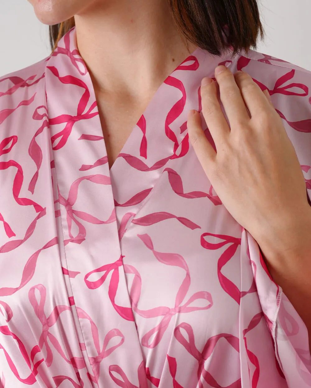 Miss Ribbons – Silk Satin Robe - Rootieland
