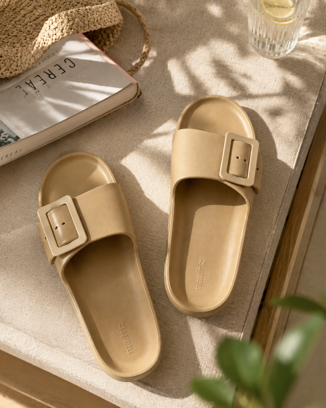 Classic Platform Slides - Beige