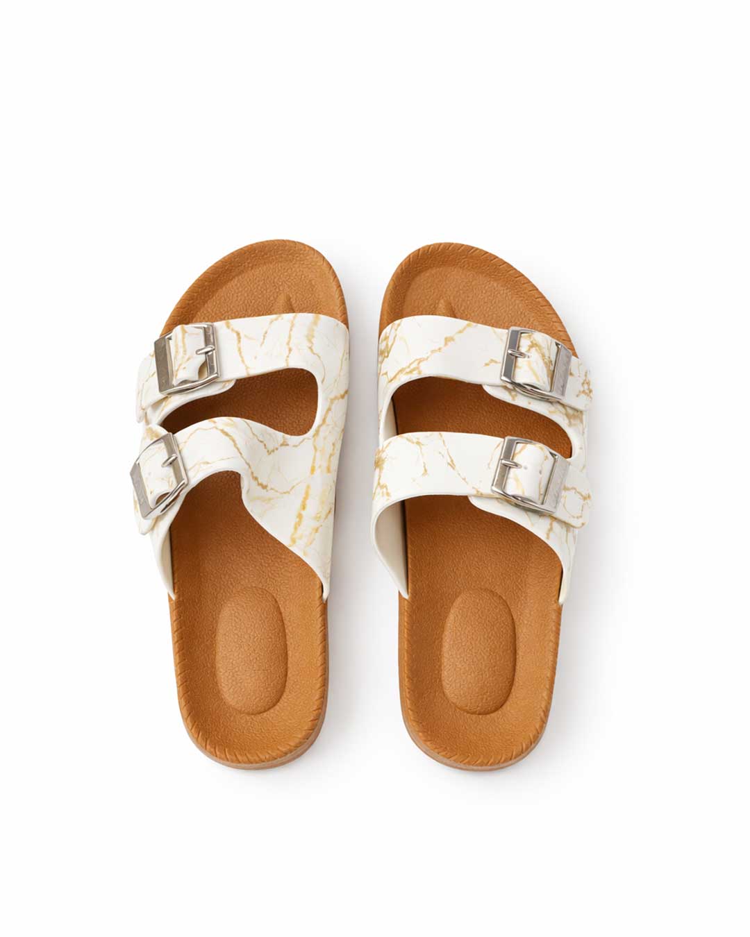 Marble Gold/White Slides