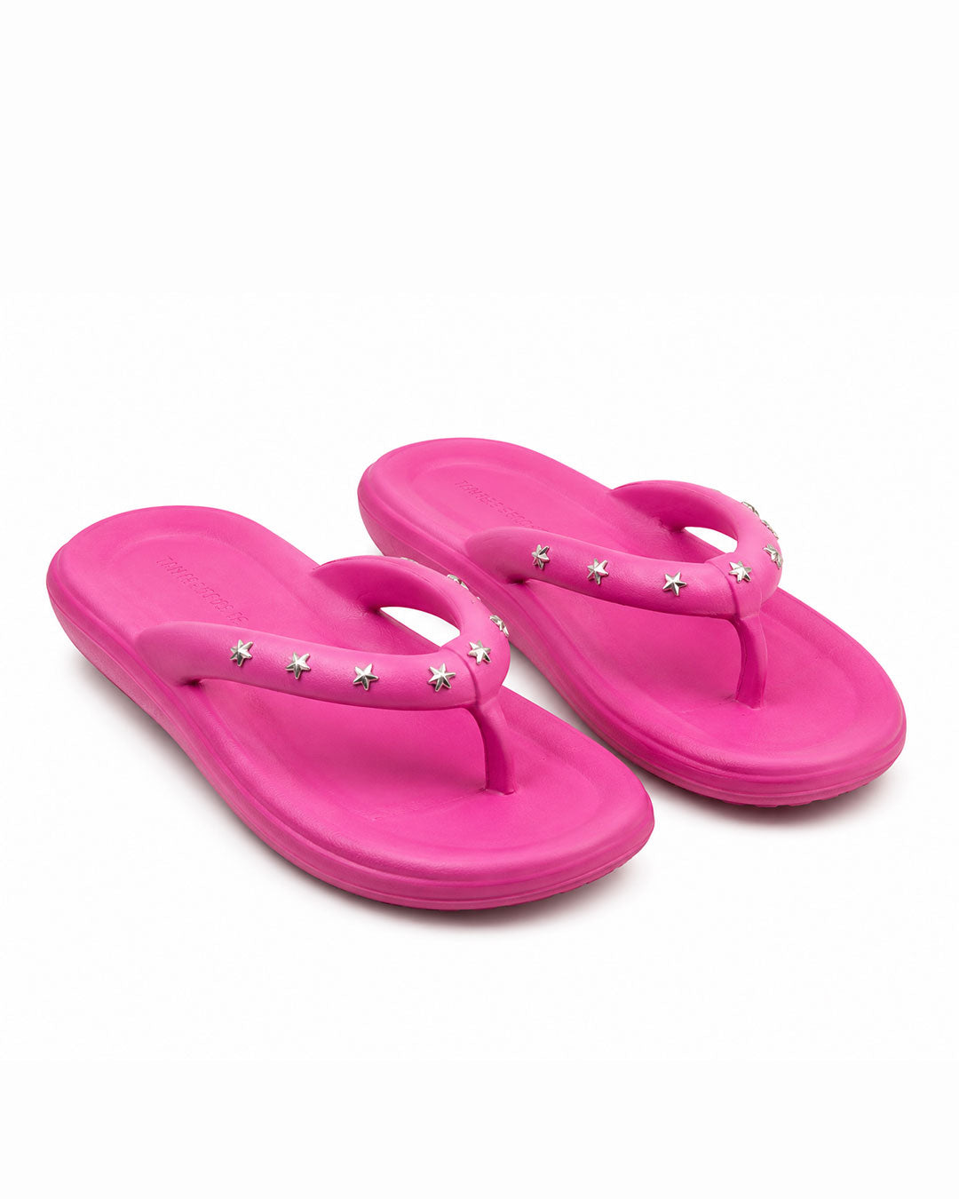 Studded Cloud Flip Flops - Fuchsia