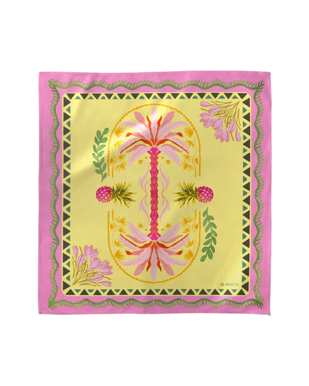 Palm Oasis – Silk Satin Summer Scarf - Rootieland