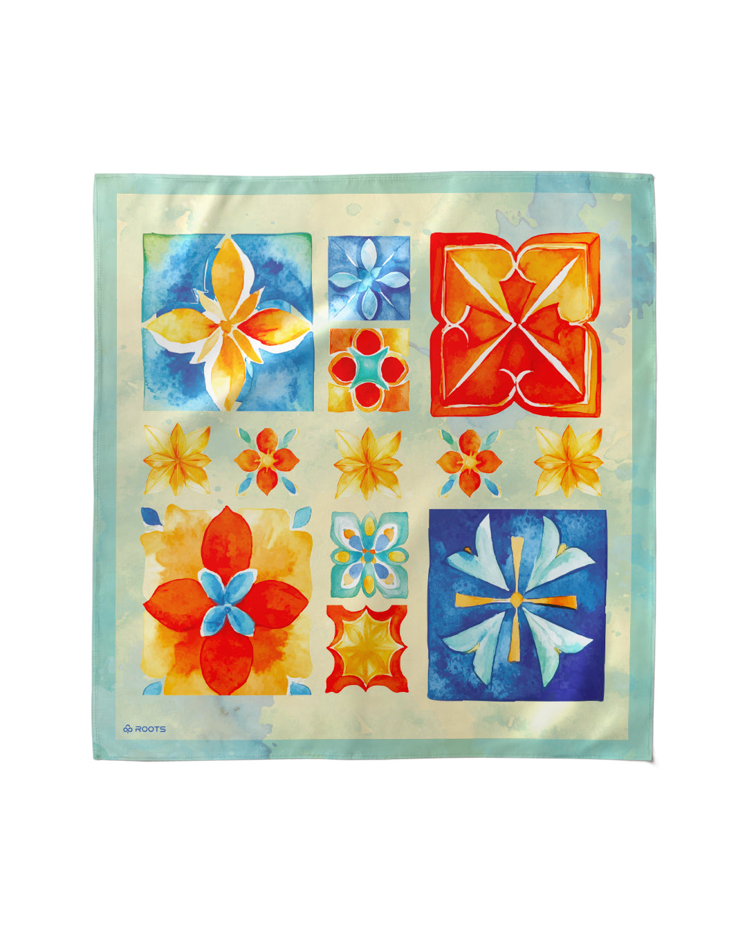 Mosaic Stories – Silk Satin Summer Scarf - Rootieland