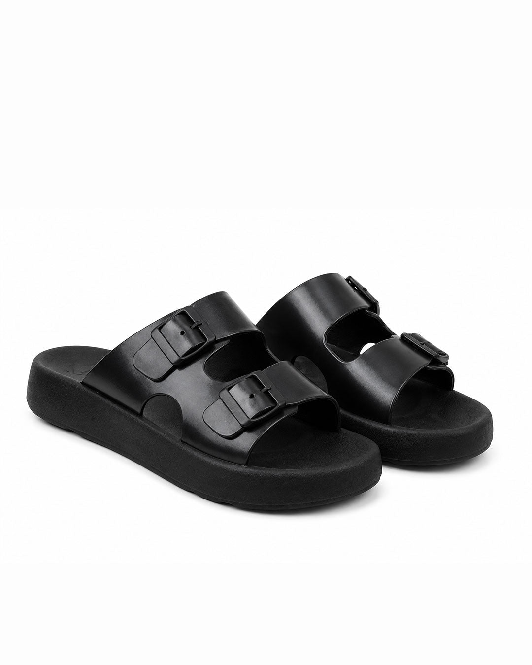 Breeze Buckle Slides - Black