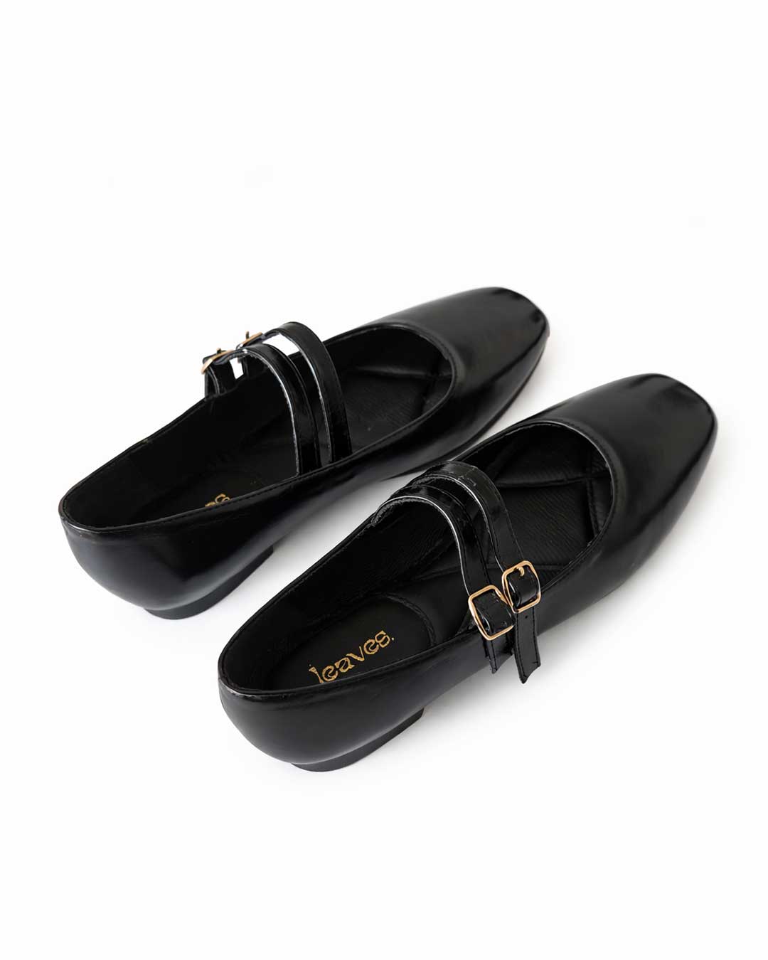 Double Strap Mary Jane Ballet Flats – Black - Rootieland
