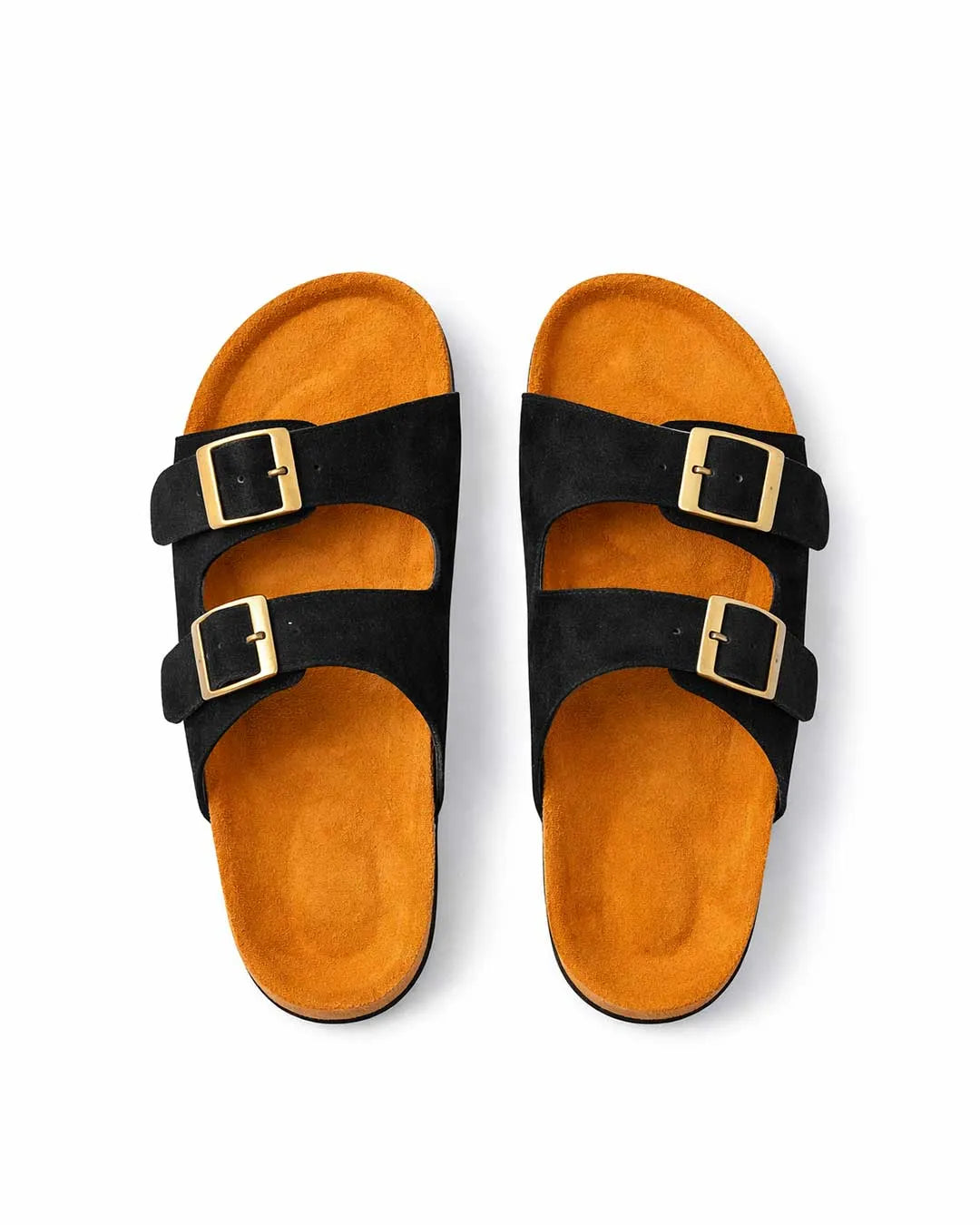 Double Buckle Classic Slides - Black