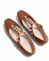 Pearl Strap Ballet Flats – Camel - Rootieland