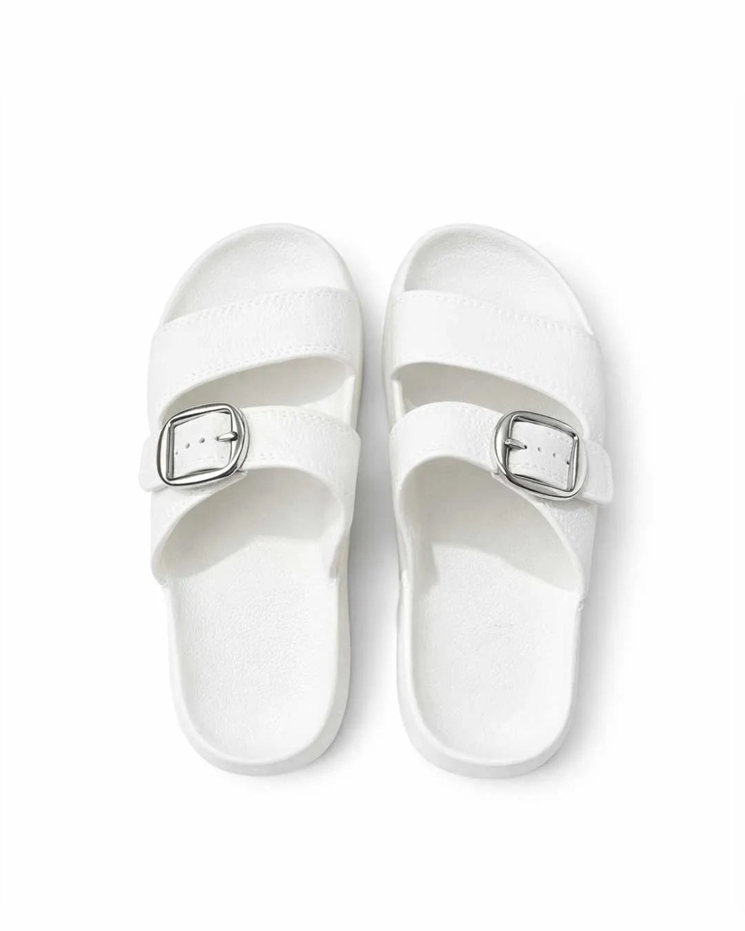 Everyday Buckle Slides - White