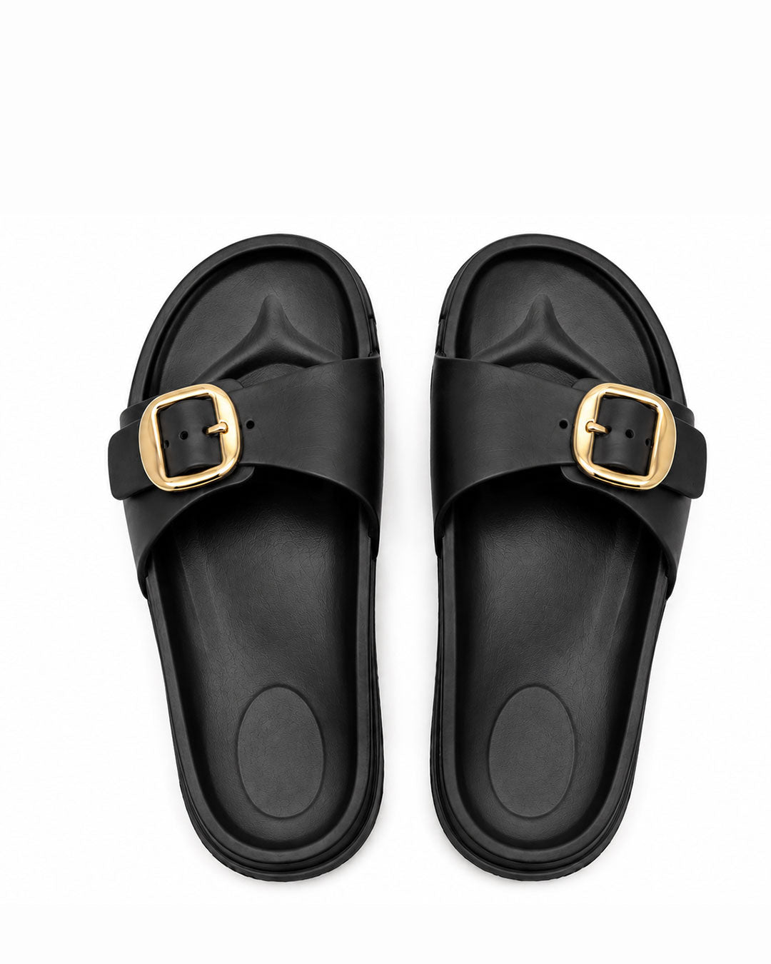 Halo Buckle Slides - Black