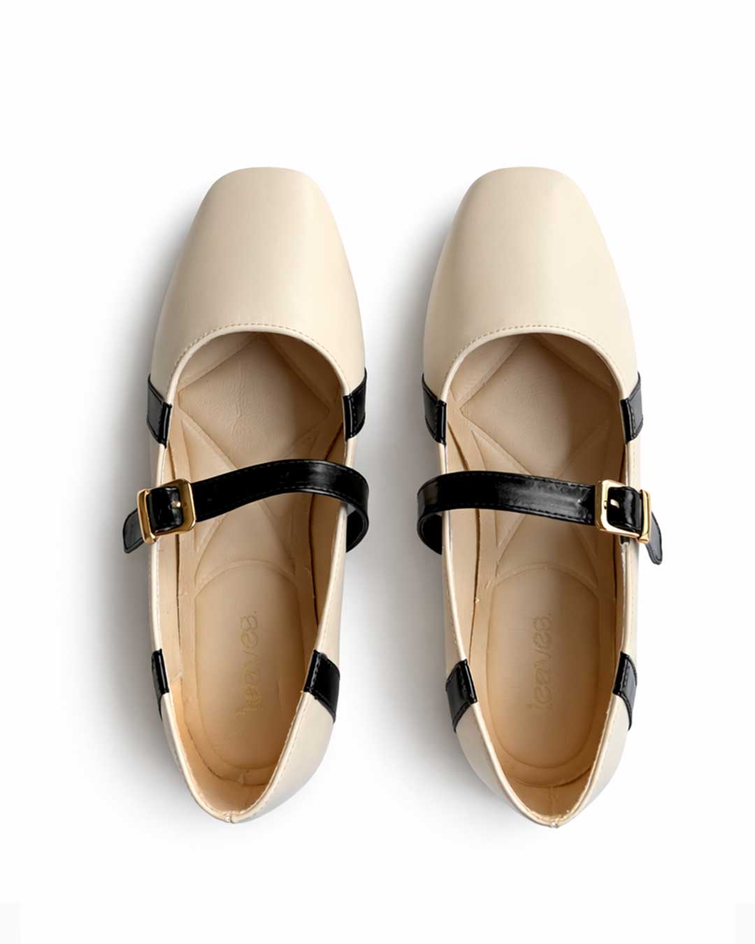 Strap Mary Jane Ballet Flats – Beige - Rootieland