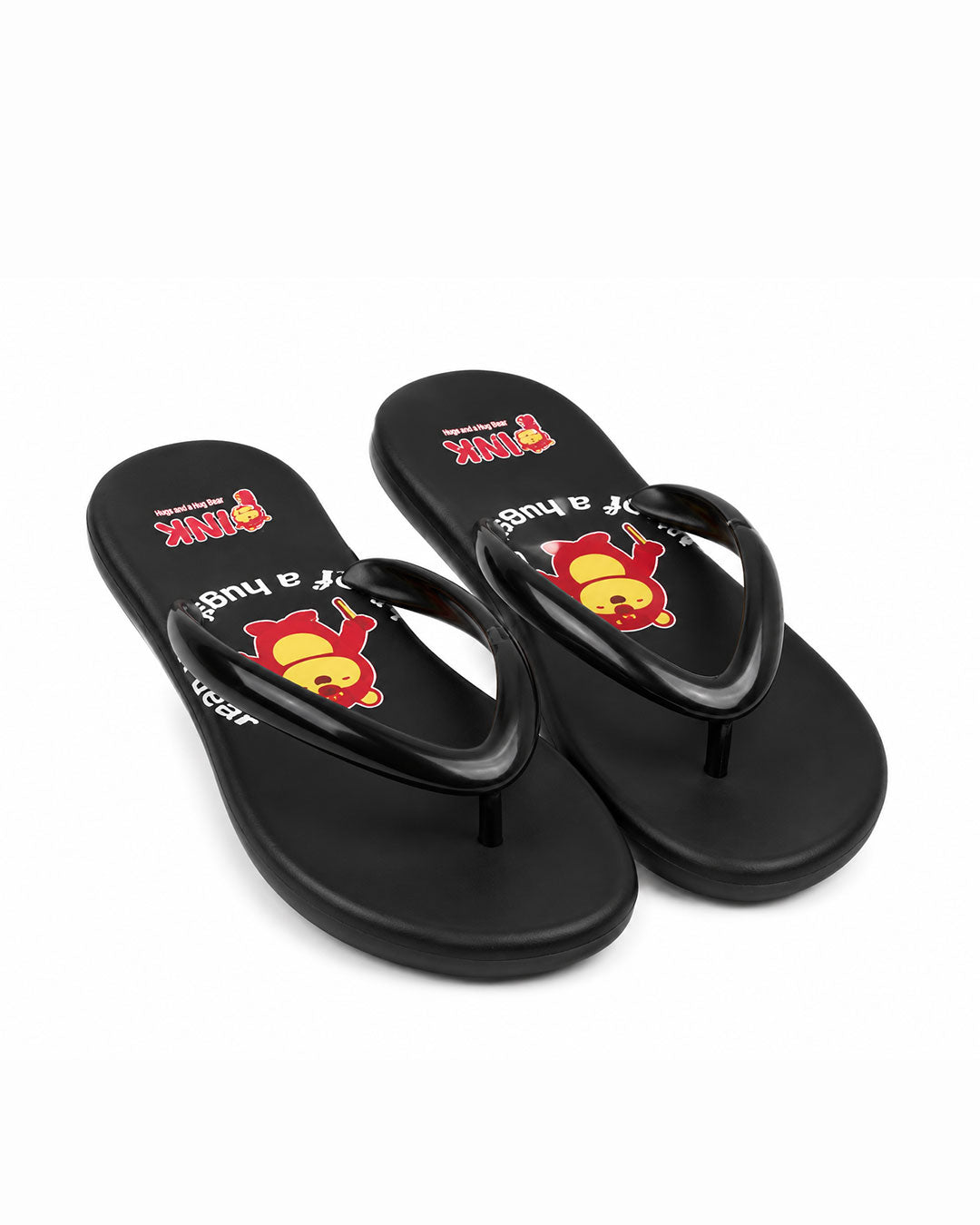 Bear Hug Flip Flops - Black