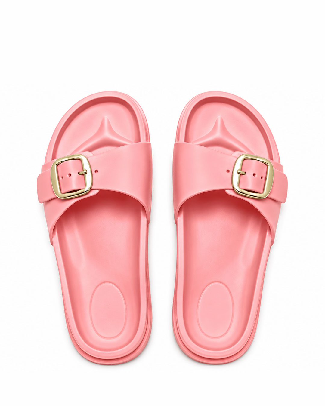 Halo Buckle Slides - Peach