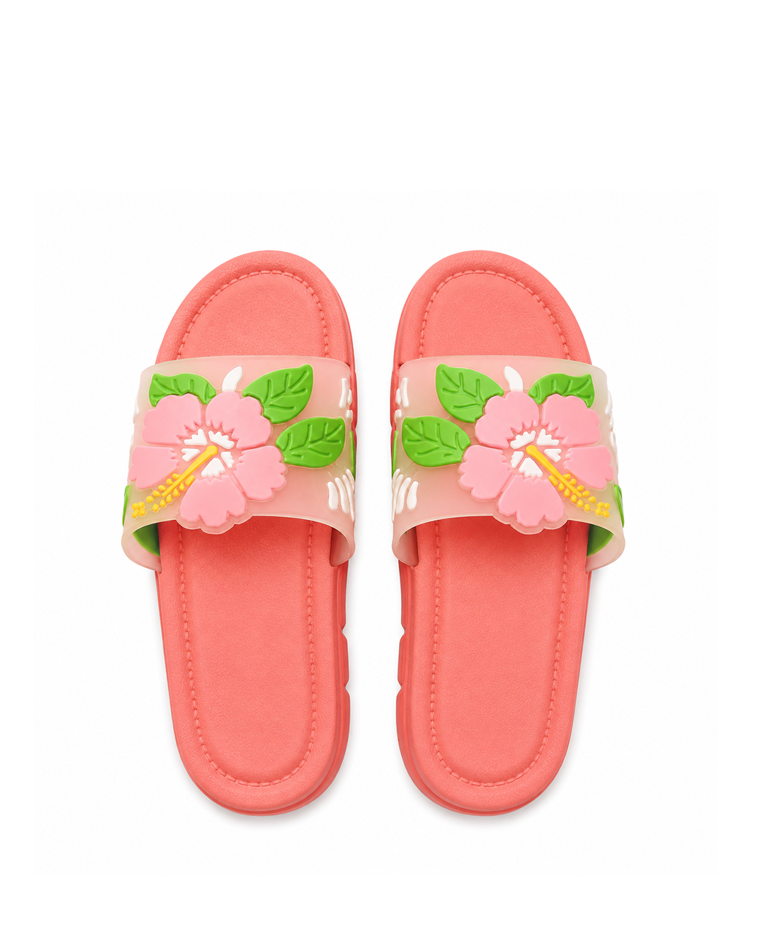 Floral Statement Slippers - Peach