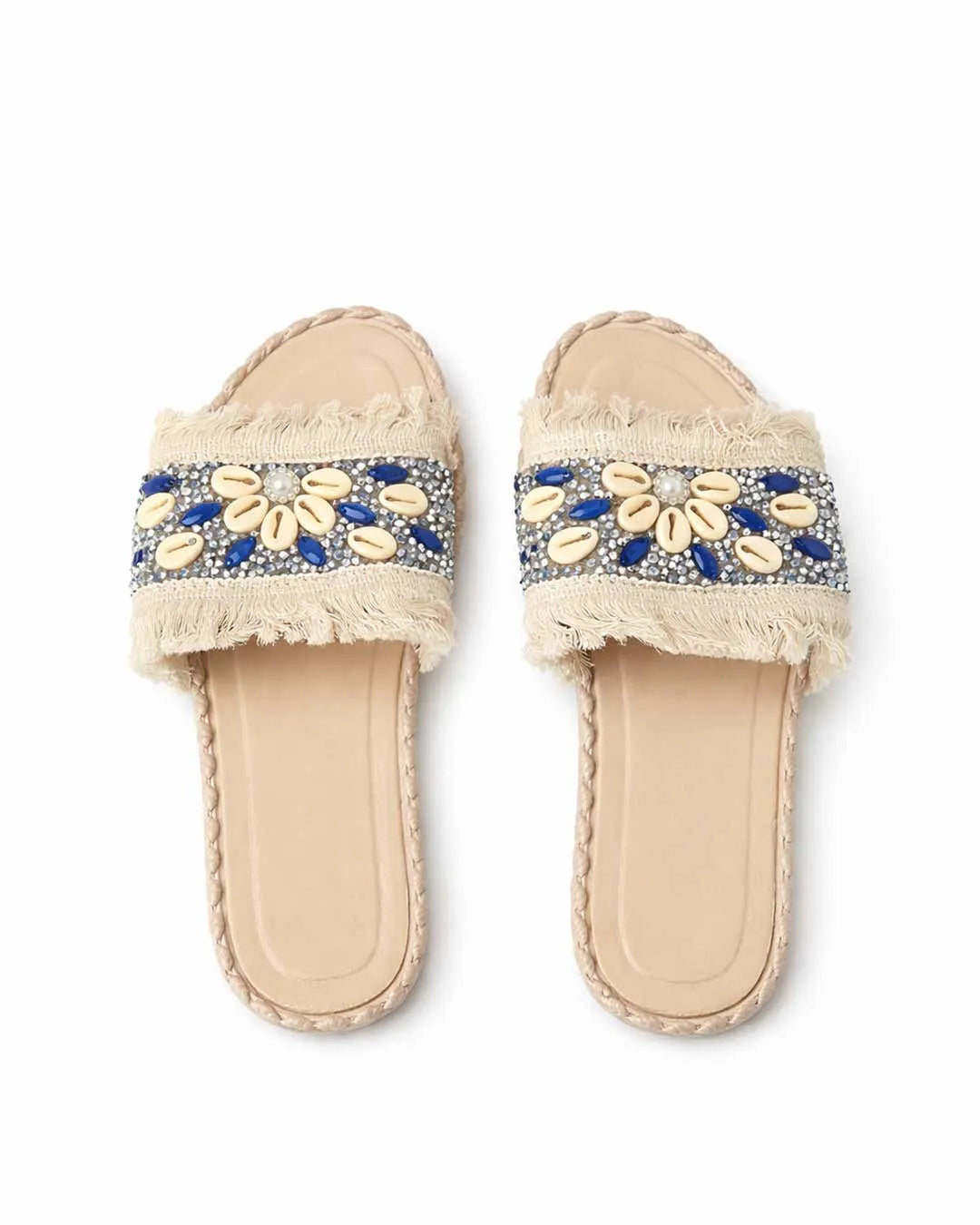 Indigo Shell Slippers