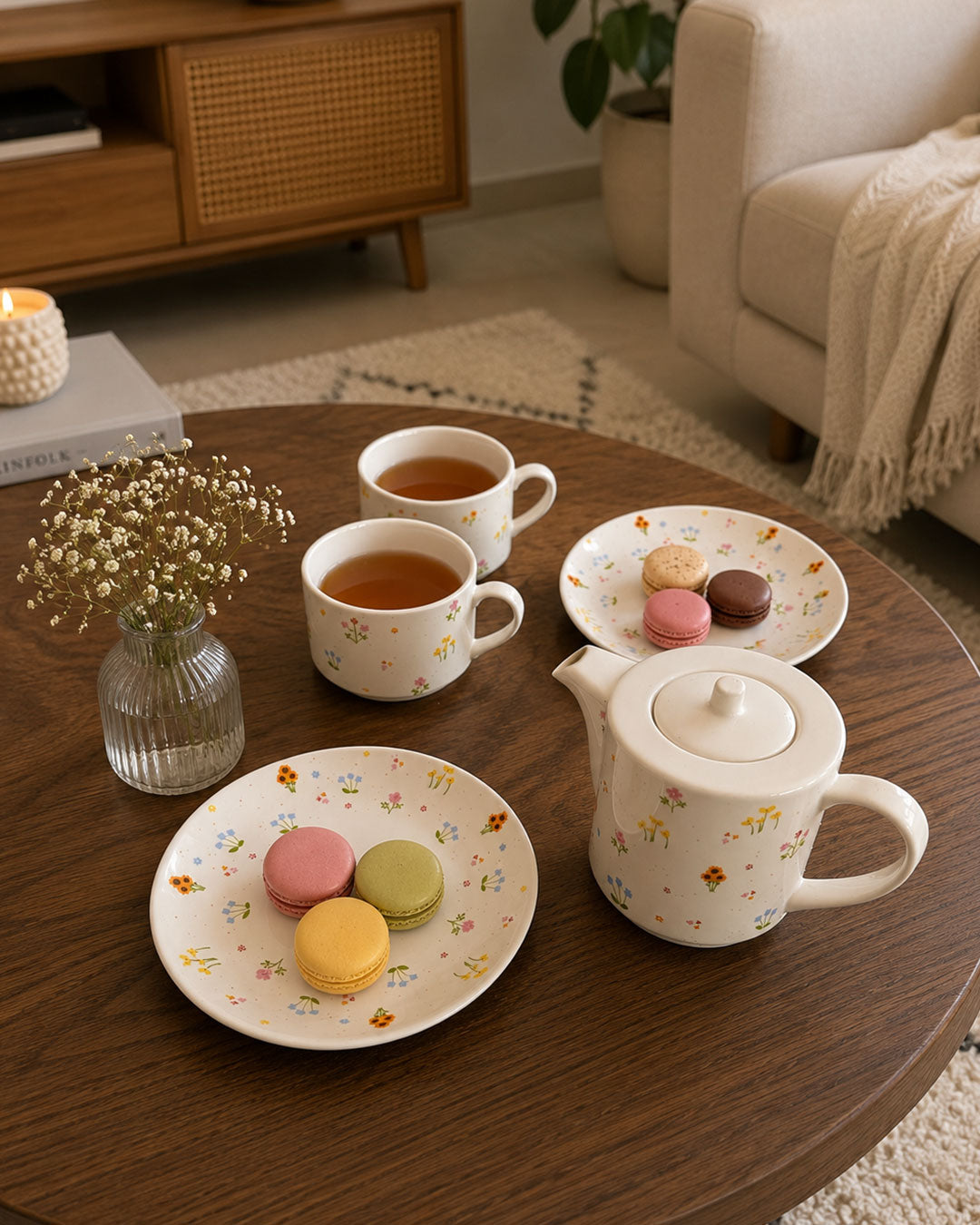 Floral Tea Set - 5 Pieces