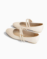 Double Strap Mary Jane Ballet Flats – Cream - Rootieland