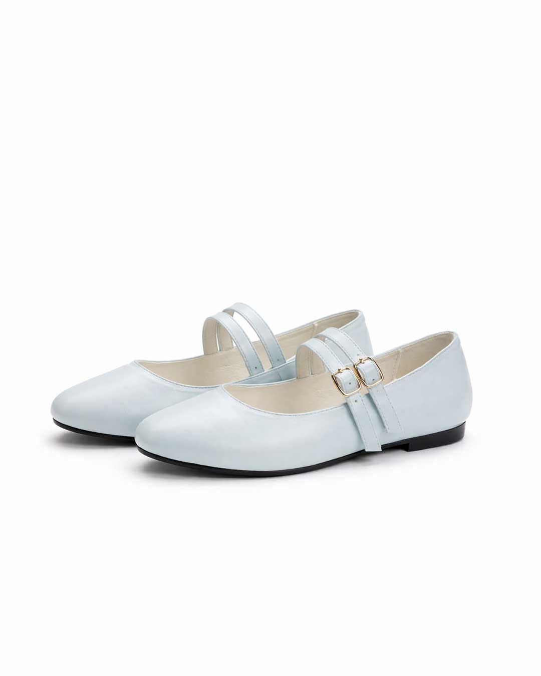 Double Strap Mary Jane Ballet Flats – Baby Blue - Rootieland
