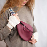 Leather Fanny Pack - Burgundy