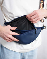 Leather Fanny Pack - Navy