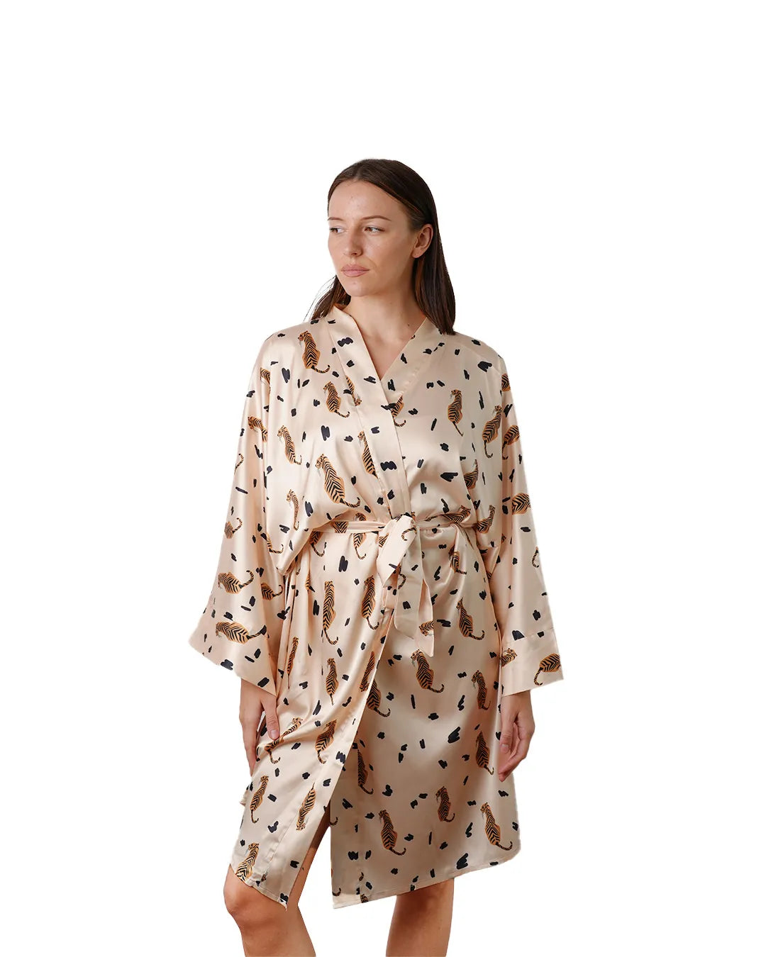 Wild Mornings – Silk Satin Robe - Rootieland