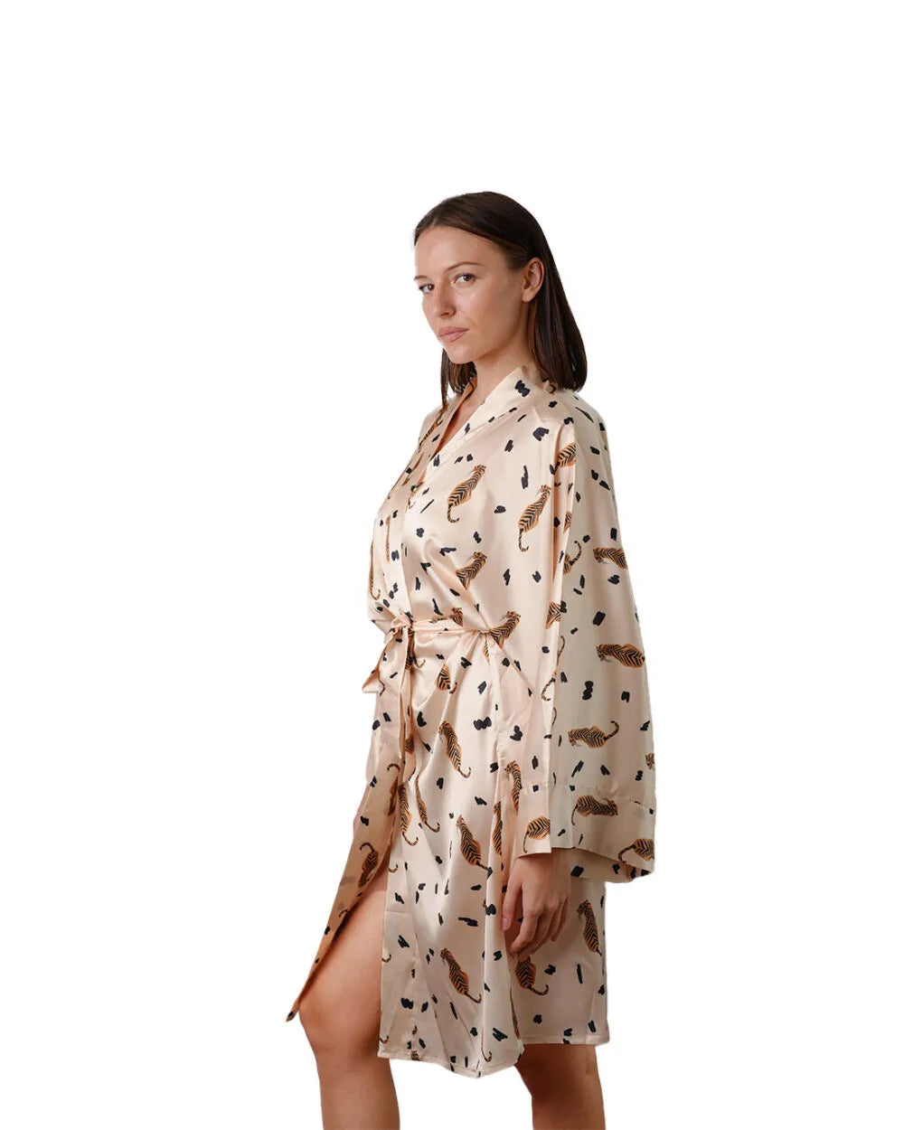 Wild Mornings – Silk Satin Robe - Rootieland