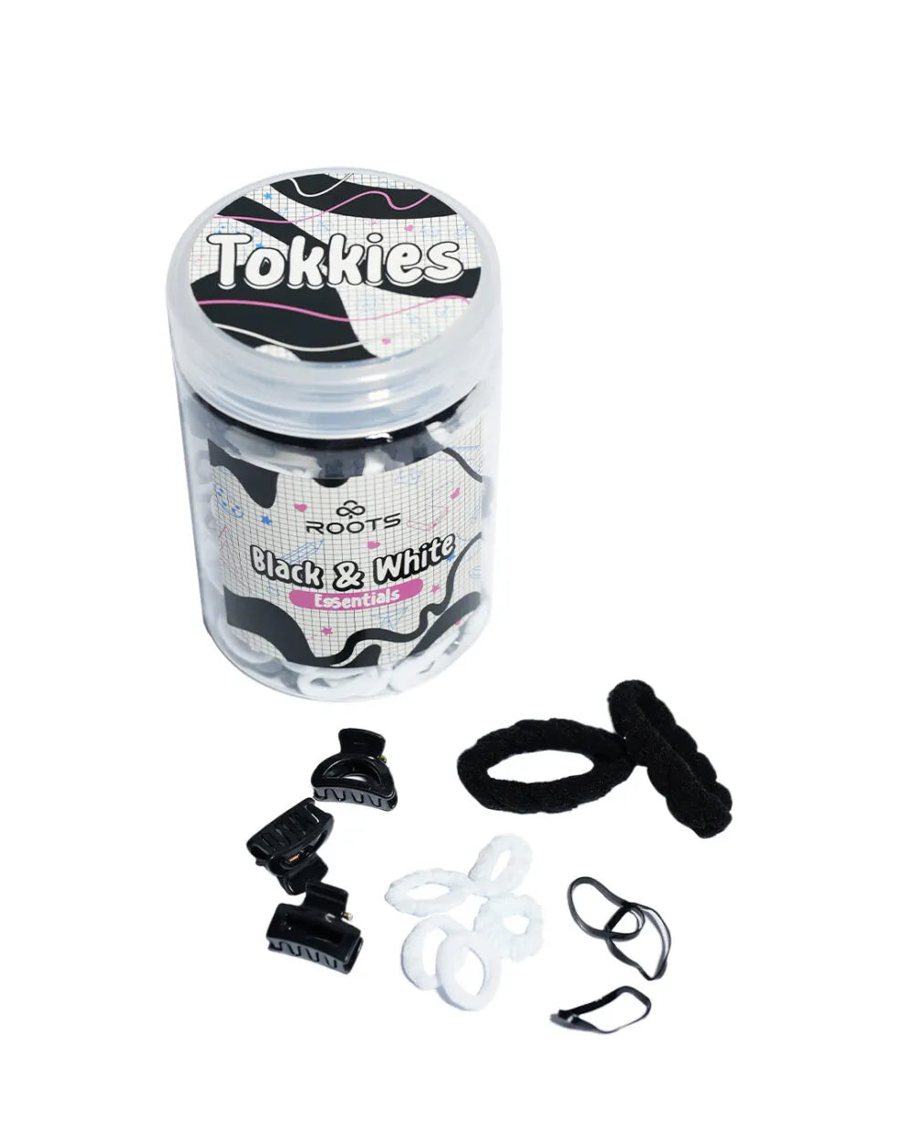 Hair Candy - Black & White Tokkies Jar - Rootieland