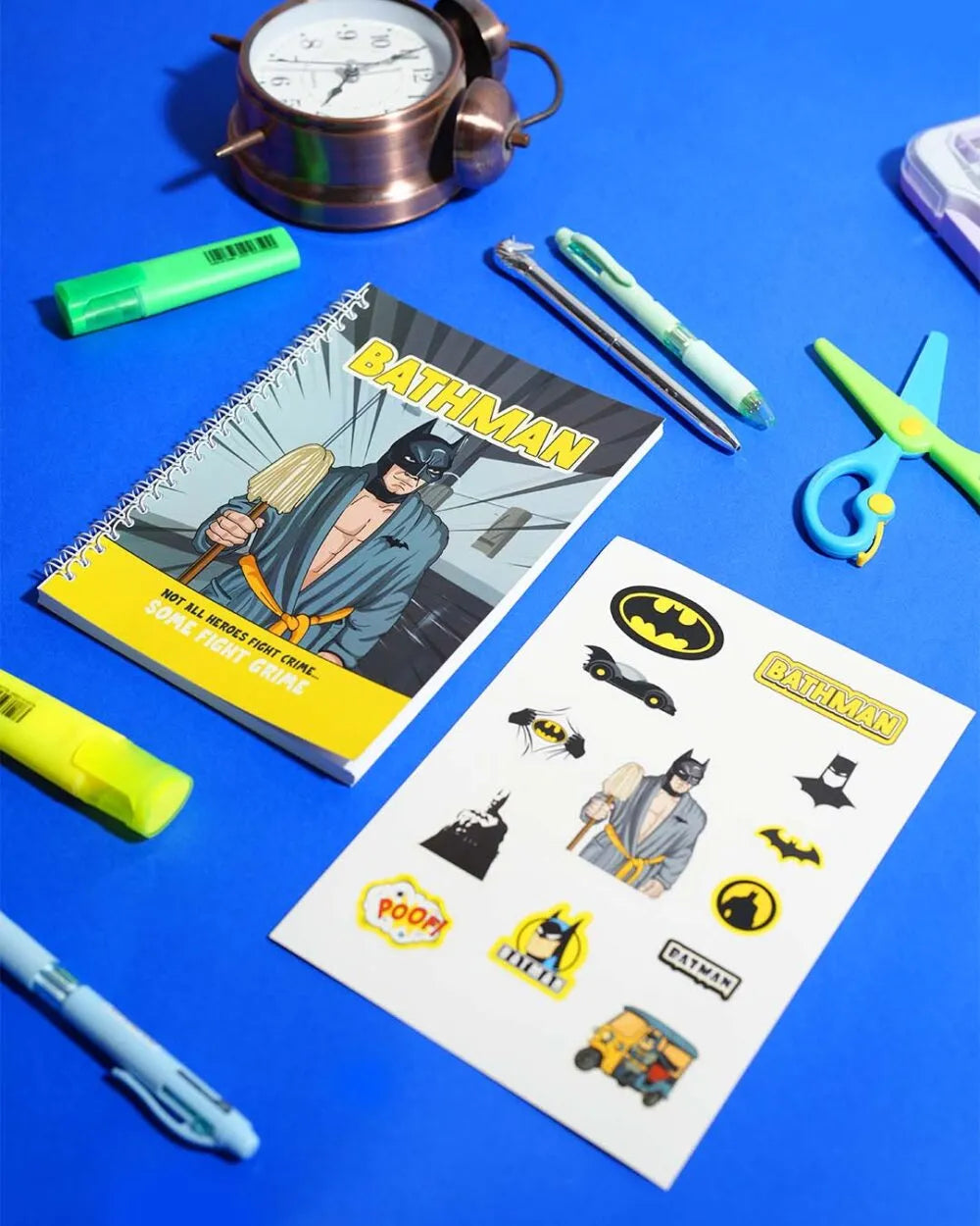 Bathman - A5 Notebook & Sticker Sheet - Rootieland