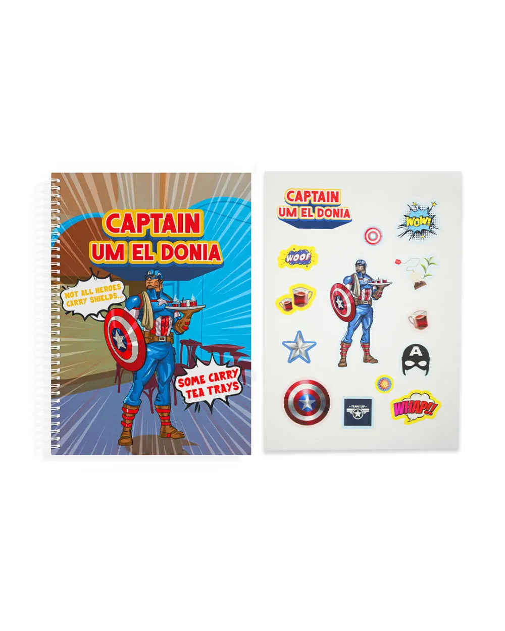 Captain Um El Donya - A5 Notebook & Sticker Sheet - Rootieland