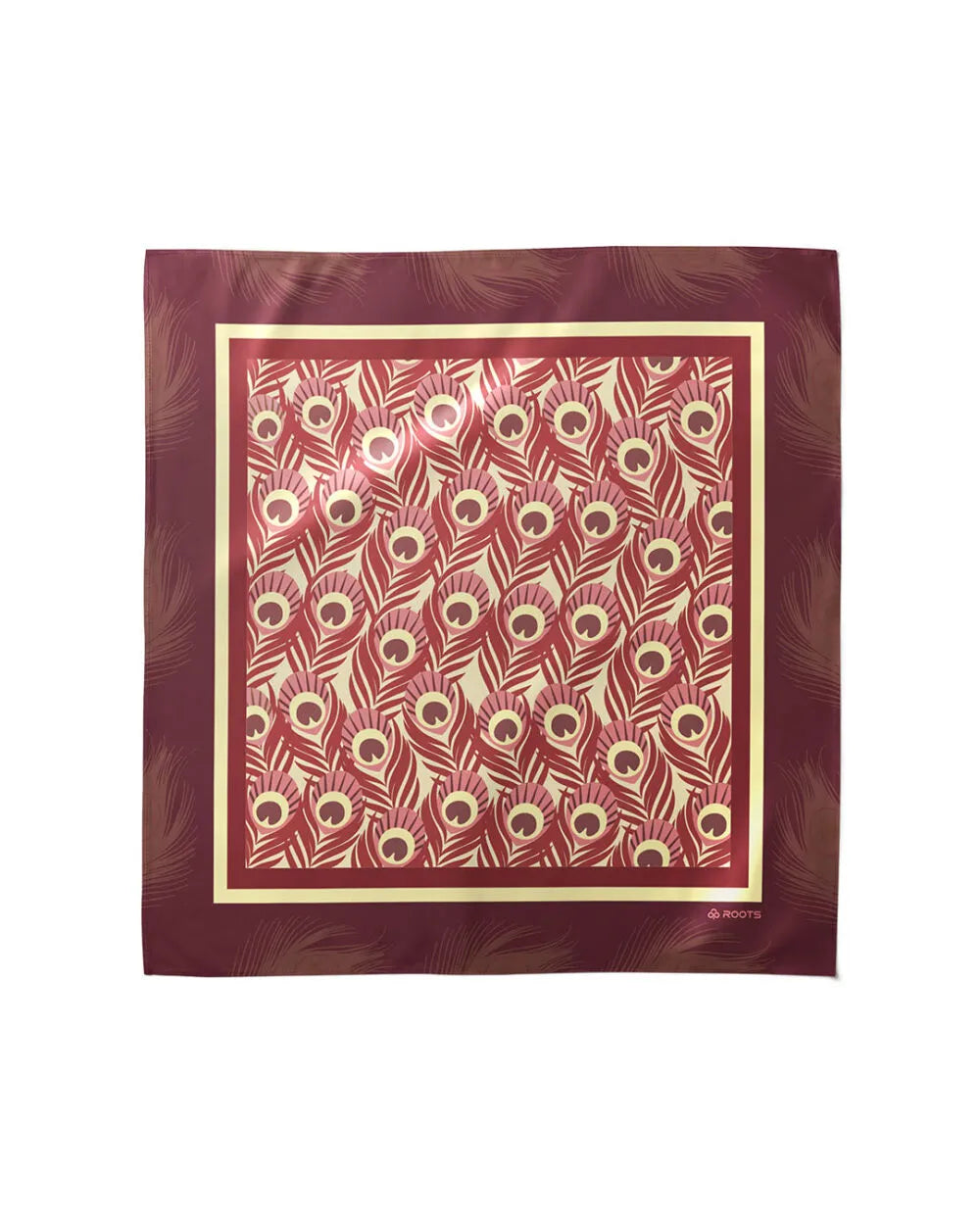 Peacock Feather - Silk Satin Scarf - Rootieland
