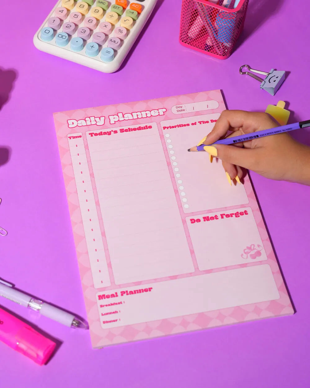 Think Pink Daily Planner - Rootieland