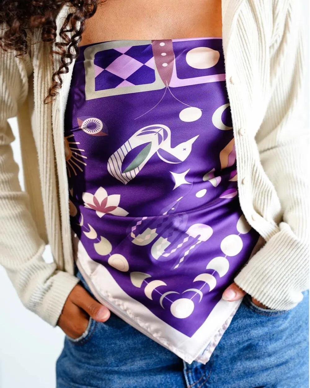 Indigo Soul - Silk Satin Scarf - Rootieland
