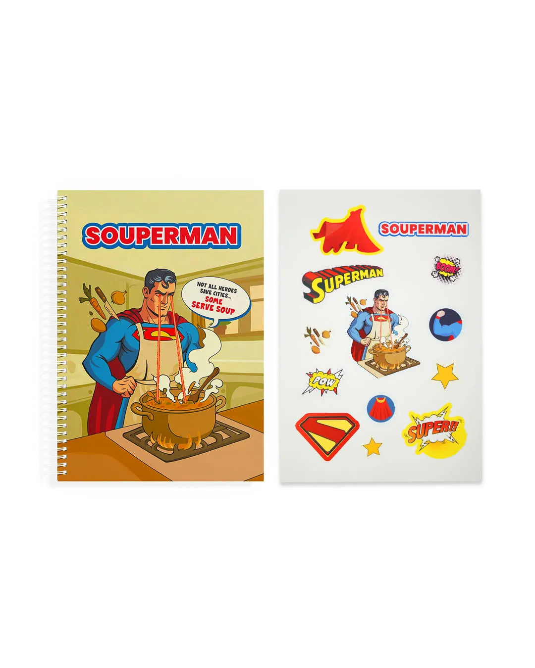 Souperman - A5 Notebook & Sticker Sheet - Rootieland