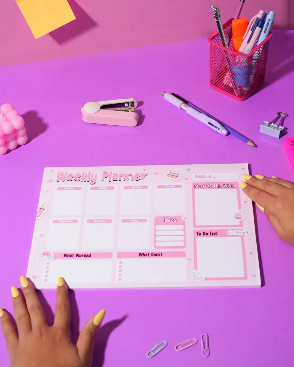 Pretty In Pink Weekly Planner - Rootieland