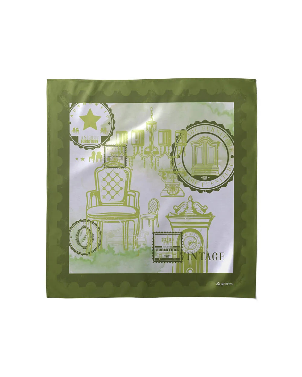 Antique Charm - Silk Satin Scarf - Rootieland