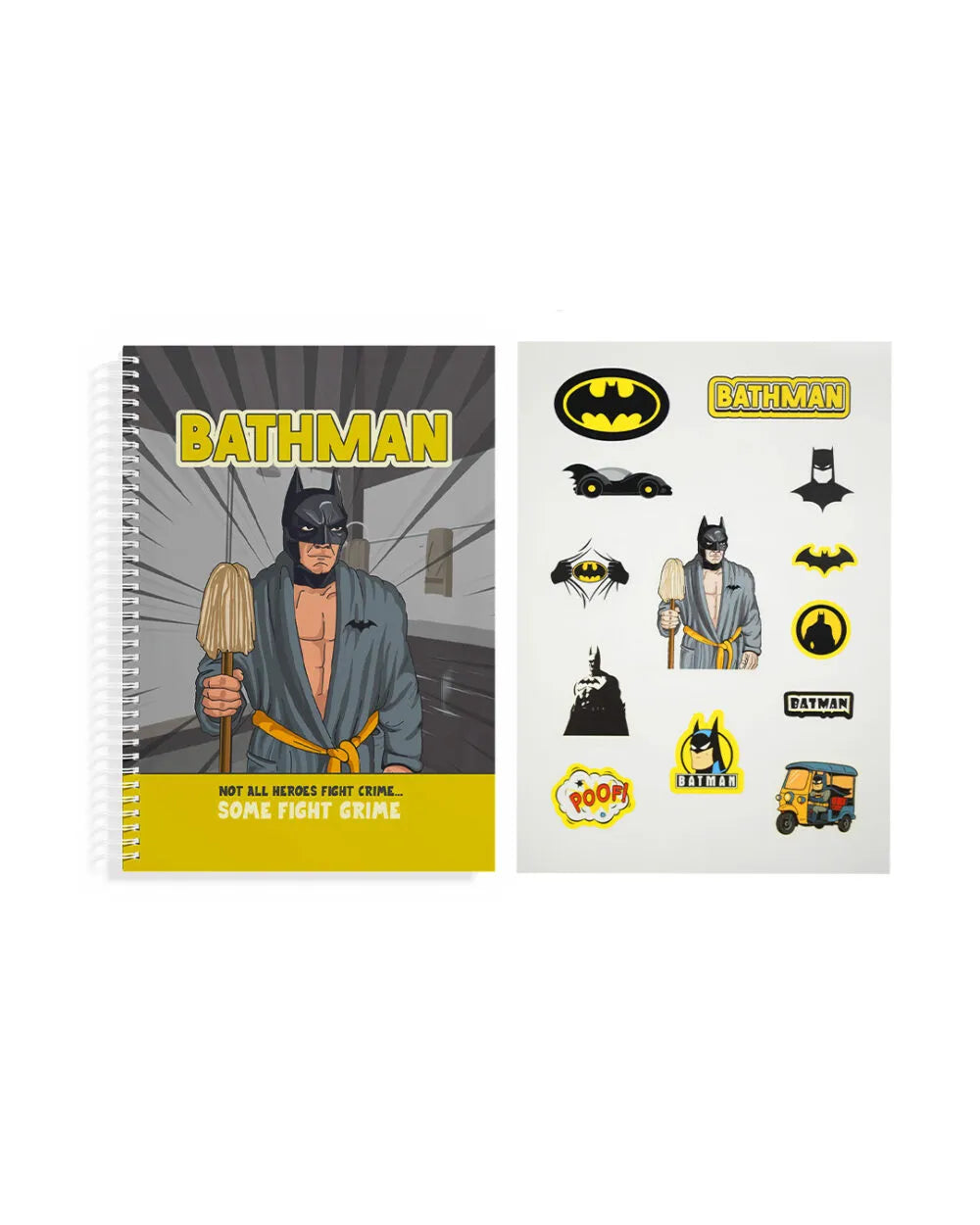 Bathman - A5 Notebook & Sticker Sheet - Rootieland
