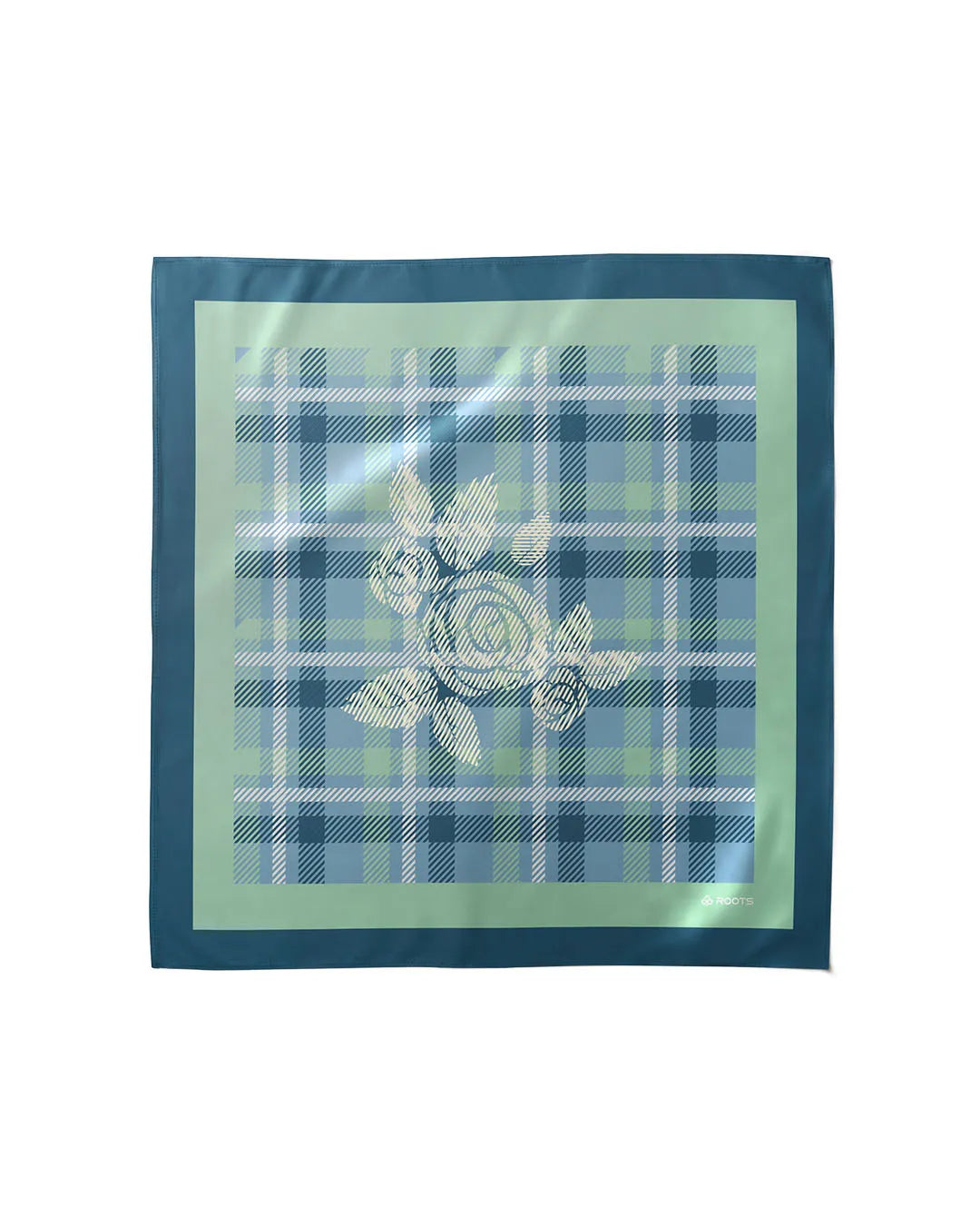 Plaid Rose - Silk Satin Scarf - Rootieland