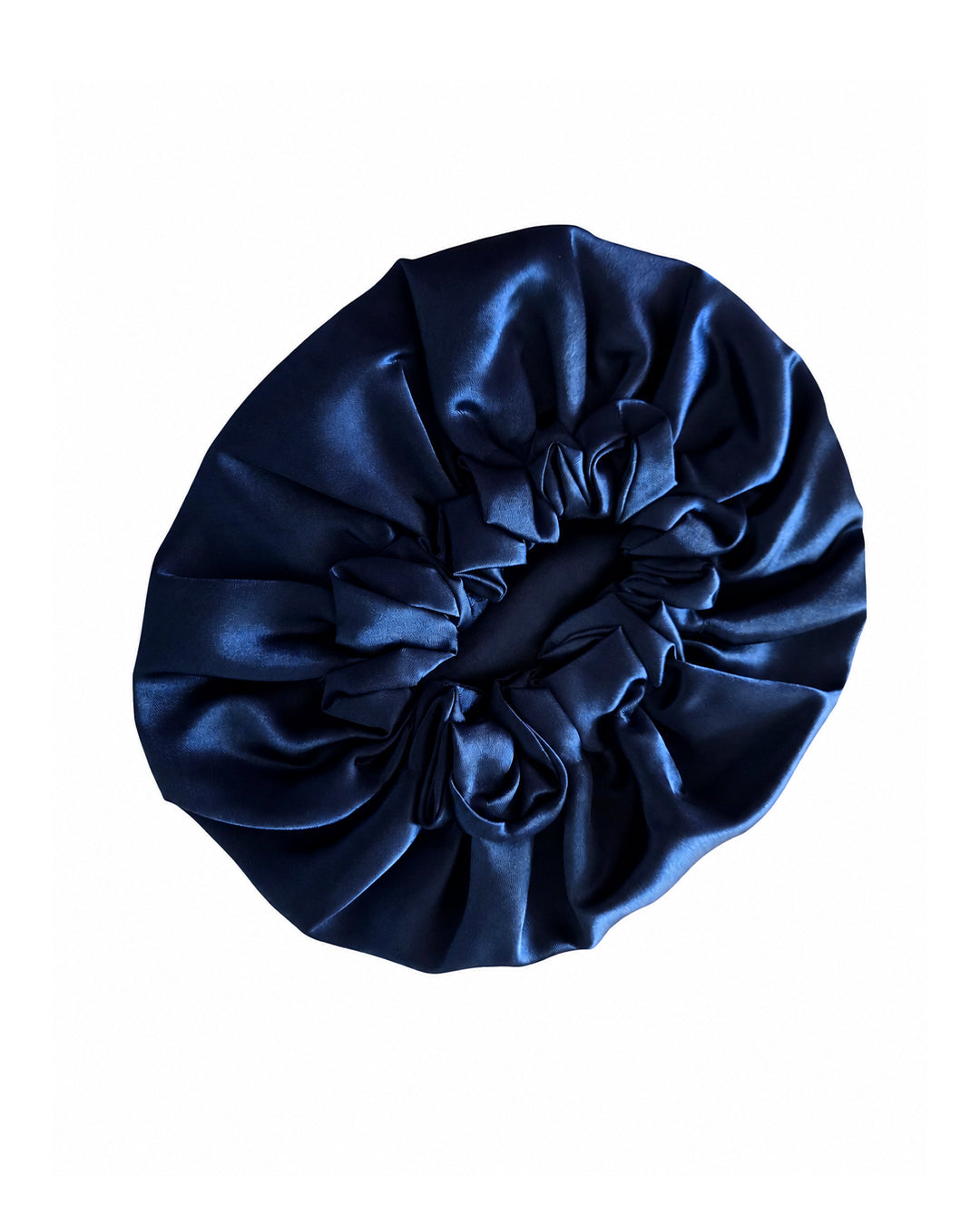 Navy Blue Satin Bonnet