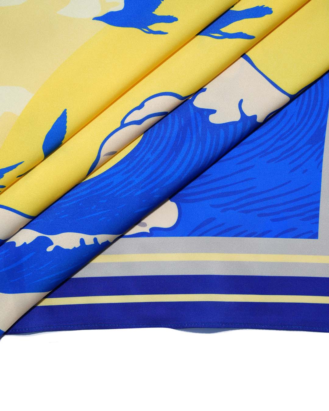 Waves & Wings - Silk Satin Summer Scarf