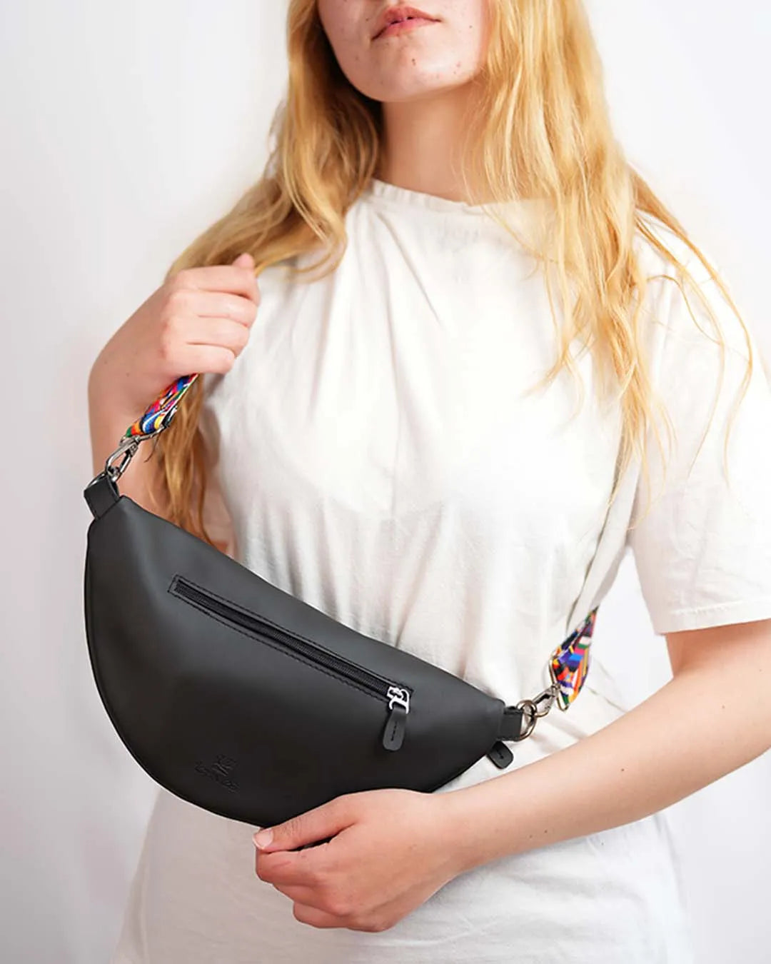 Leather Fanny Pack - Black