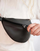 Leather Fanny Pack - Black