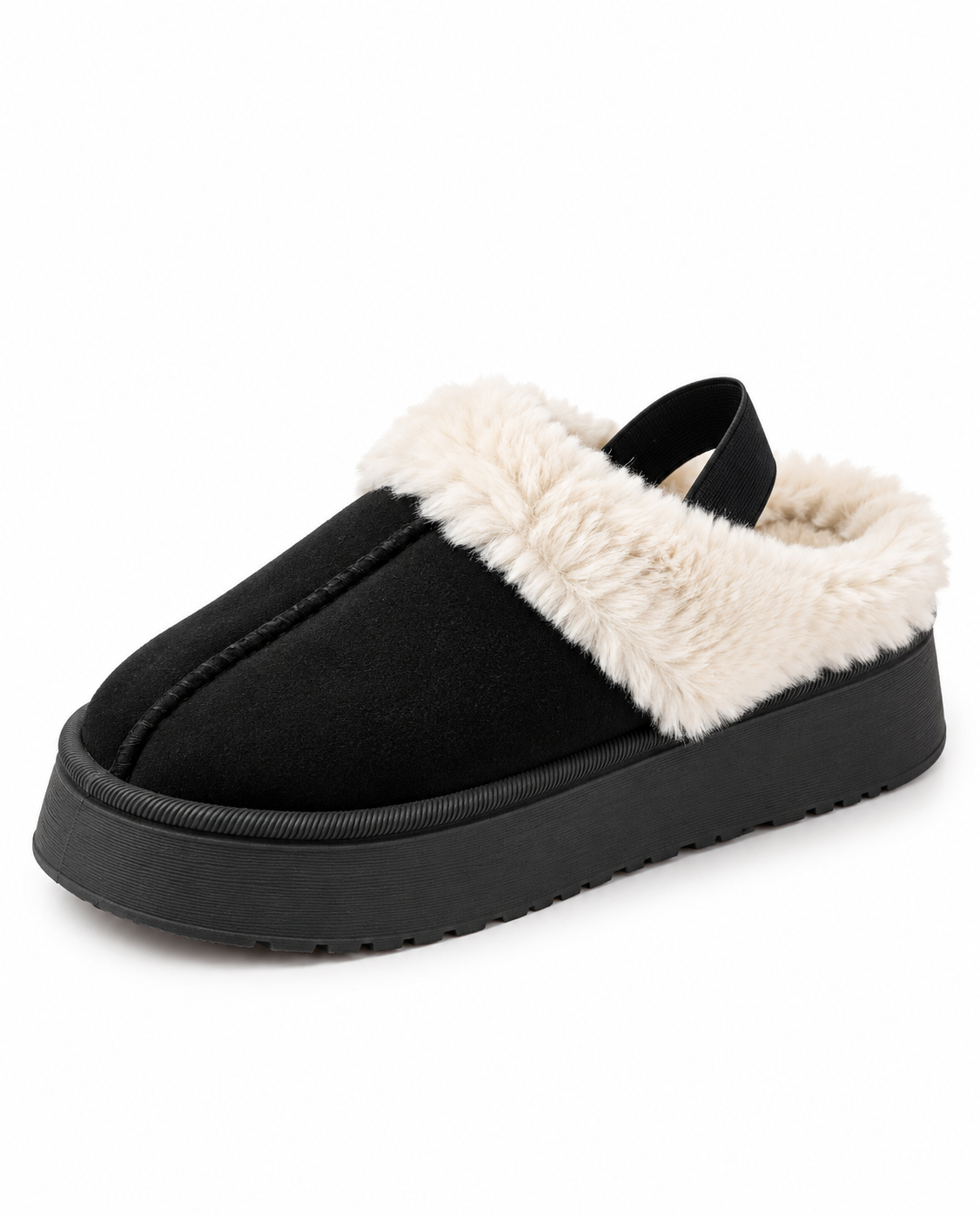Fur Platform Slipper Uggs - Black