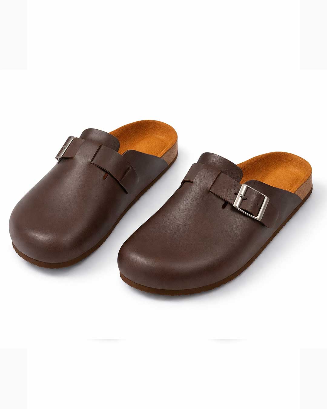Leather Clogs - Brown - Rootieland