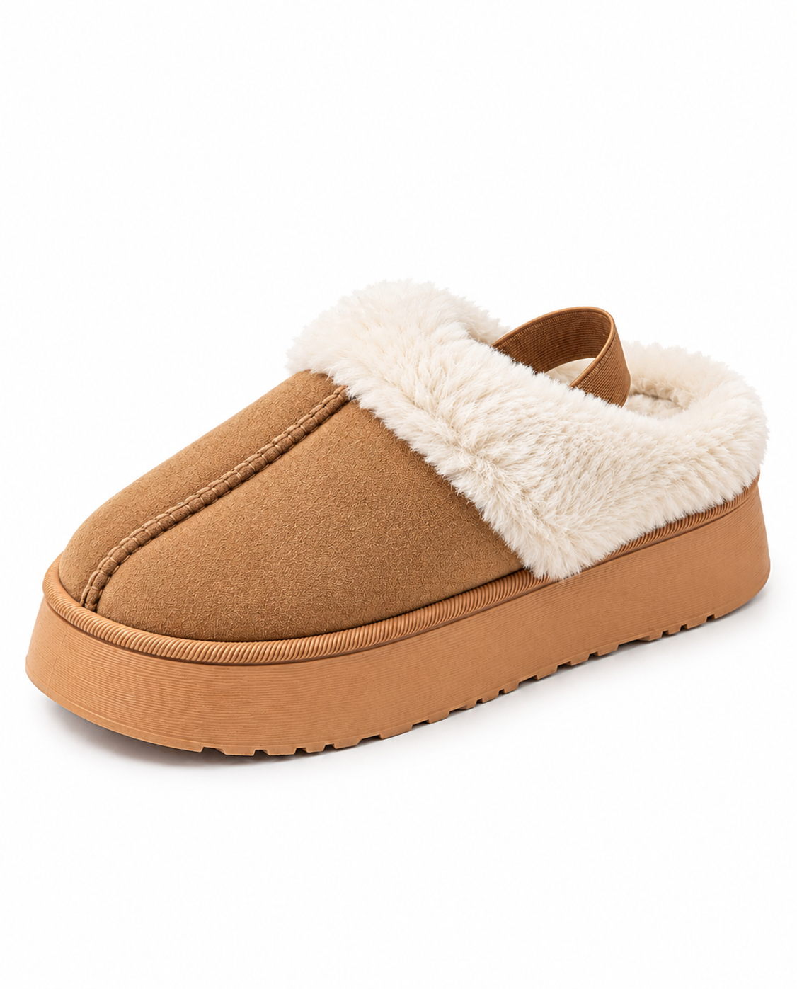 Fur Platform Slipper Uggs - Camel
