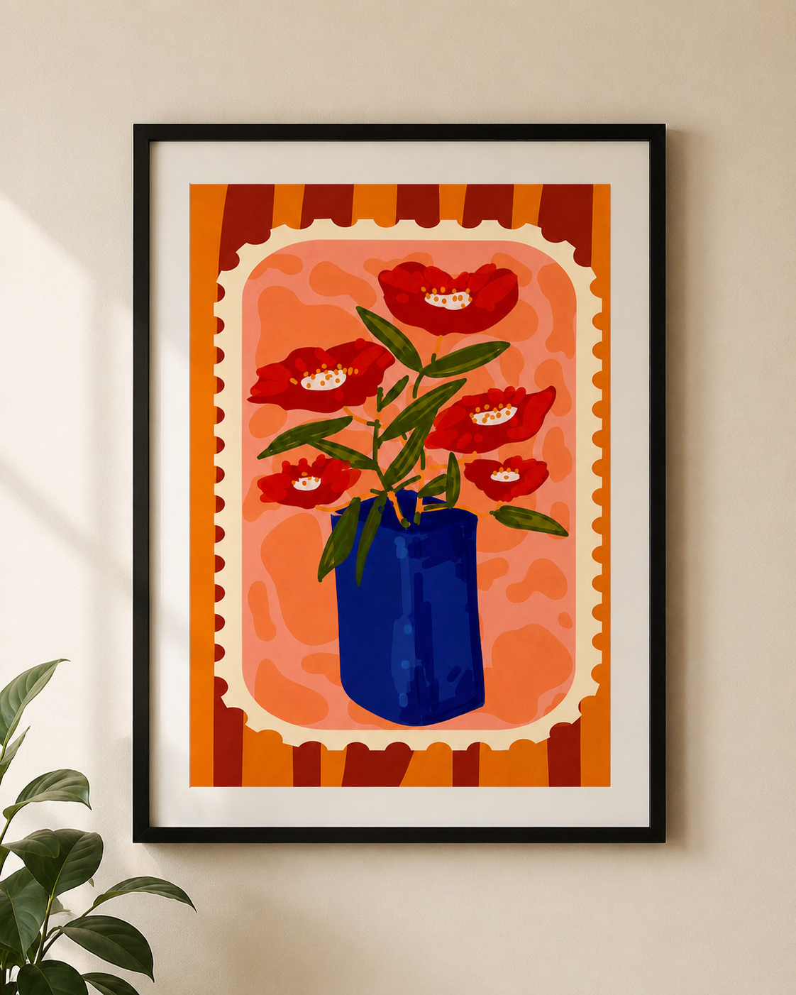 Red Petals - A4 Poster (without the frame)