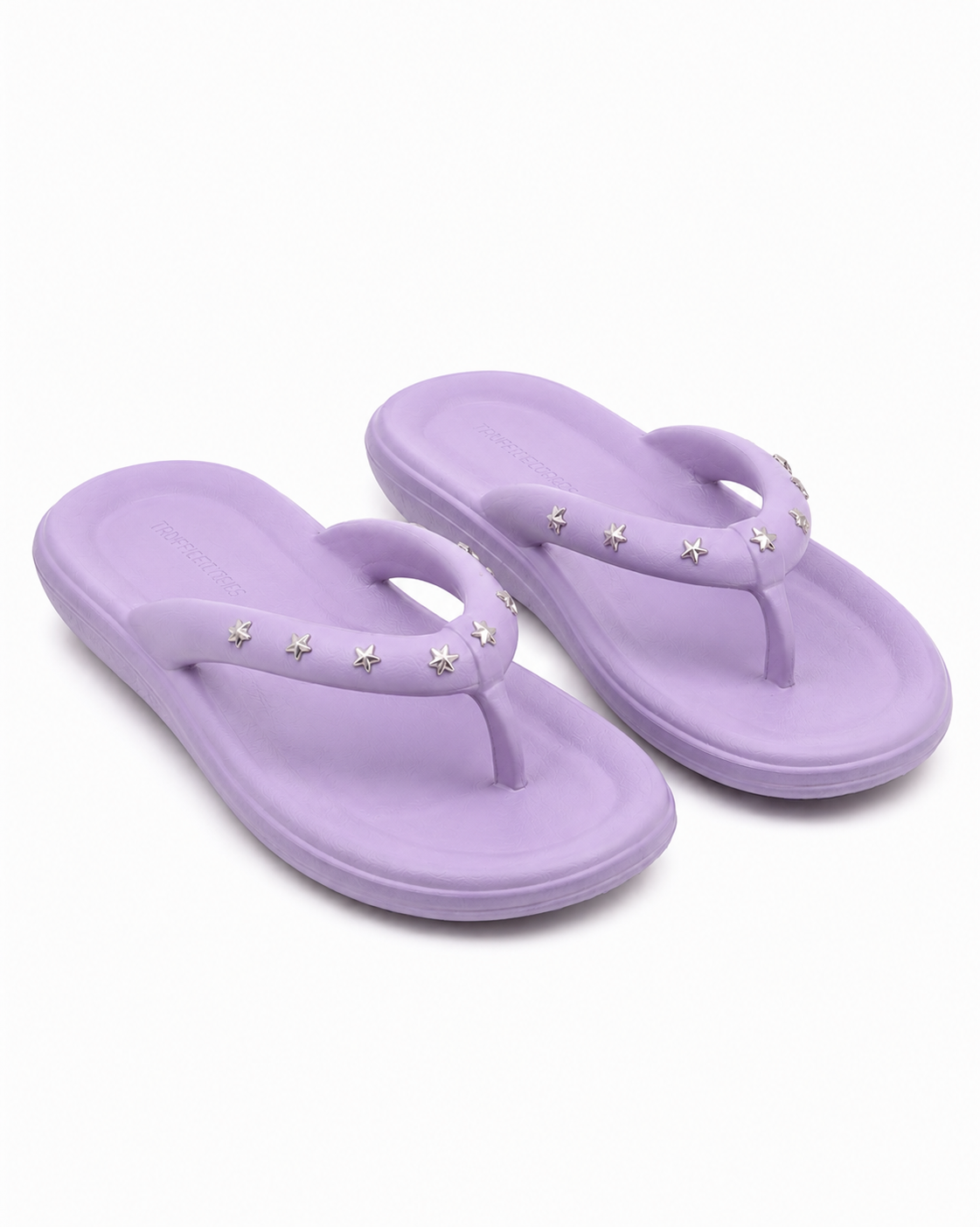 Studded Cloud Flip Flops - Lavender