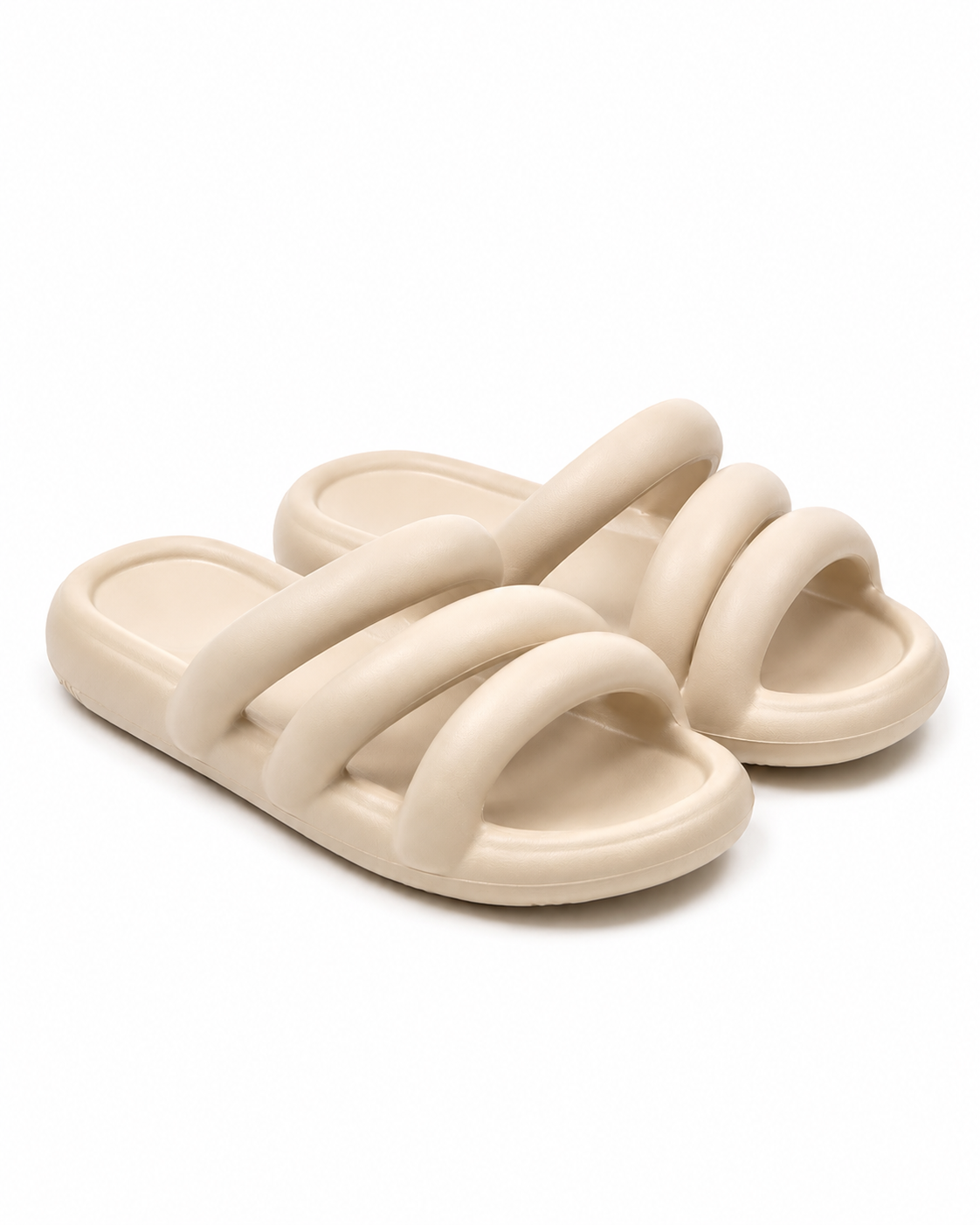 Trio Cushion Slides - Beige