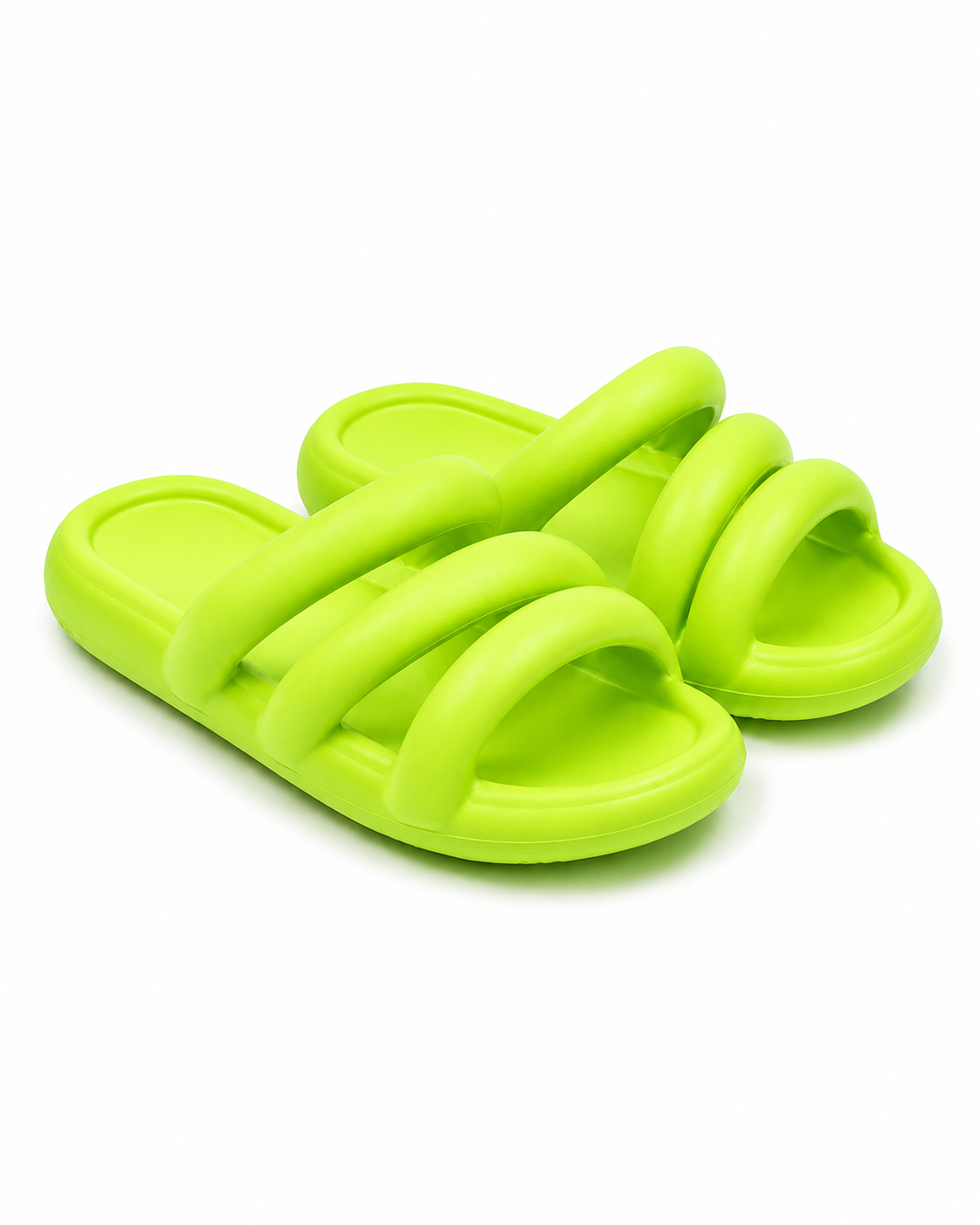 Trio Cushion Slides - Neon Green
