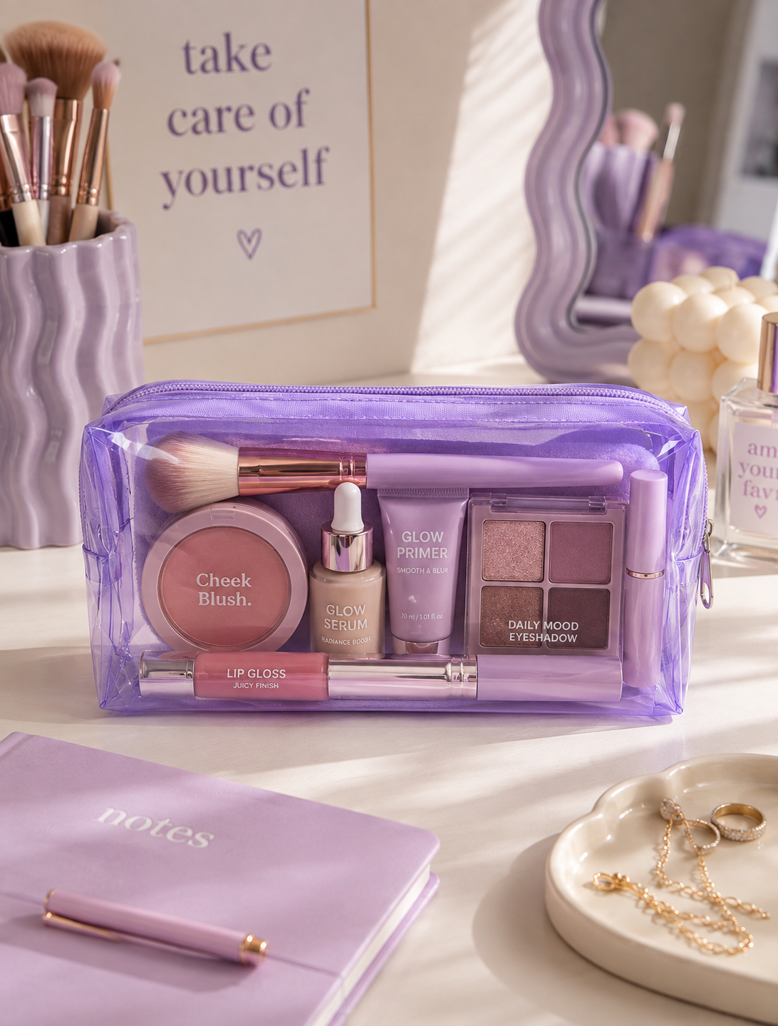 Neon Clear Pouch - Purple