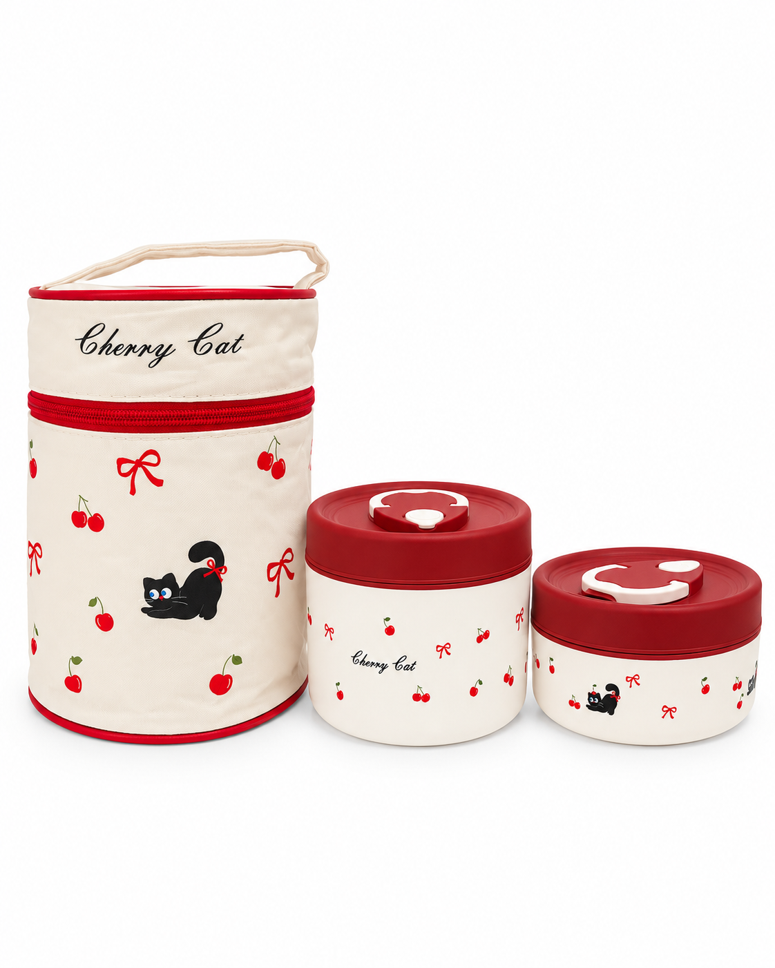 Cherry Cat Lunch Set Trio