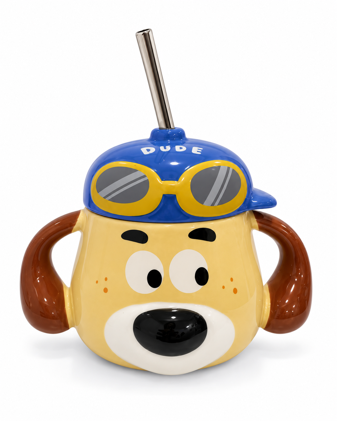 Golden Snoopy Mug with Straw