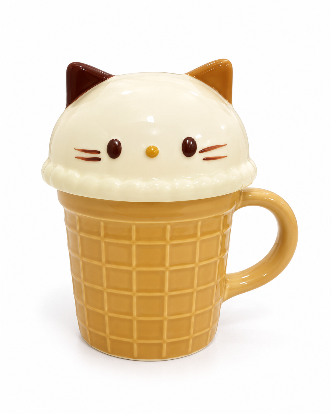 Cute Waffle Mug with Lid